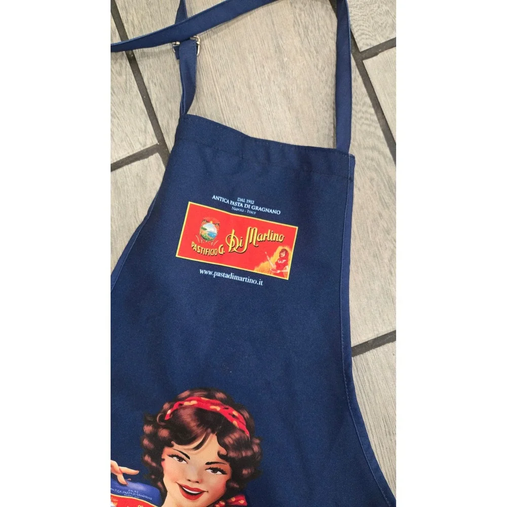 Pastificio Di Martino Navy Blue Pin-Up Girl Apron Made in Italy Kitchenware